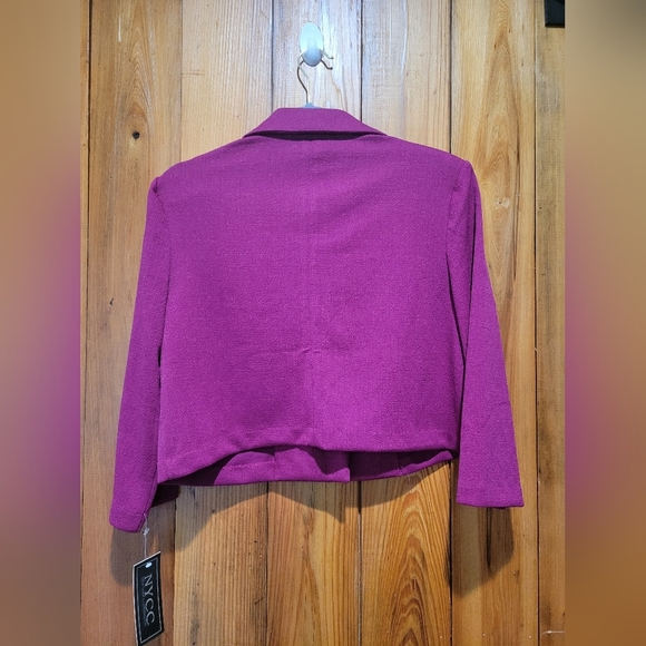 New York & Company Women's Purple Cropped Jacket - Picture 3 of 11